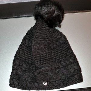 UGG Winter Beanie Hat Black with Pom Pom